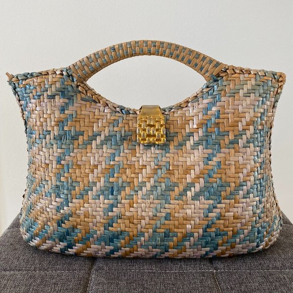 Neiman Marcus Handbags - NEIMAN MARCUS Vintage Multi-Color Woven straw  Tote
